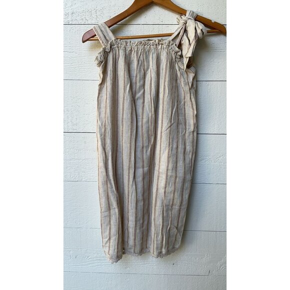 Leo & Sage Voile Stripe Printed Tank Mini Dress Crochet XS - Picture 2 of 6